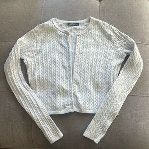 Brandy Melville Zoe Cable Knit Cardigan Grey XS/S